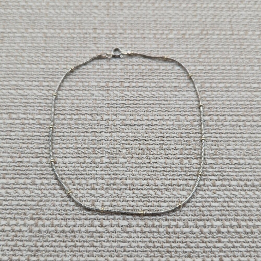 9 Inch Sterling Silver Tarnished Orb Chain Ankle Bracelet B616